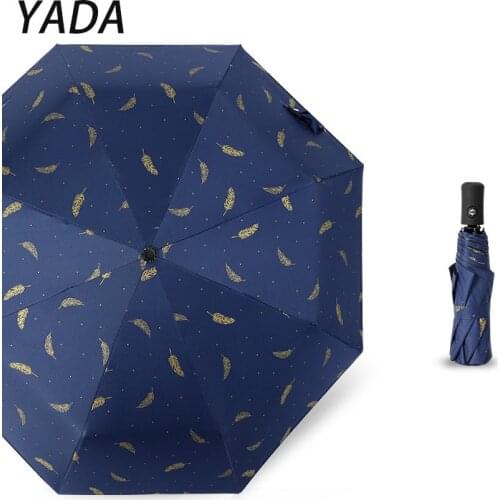 YADA Luxury Design Feather Fold Rainy Automatic Umbrella For Women UV Rainproof Umbrellas Sun Protection Female Parasol YD210011