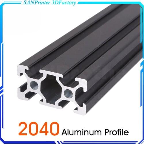 1PC BLACK 2040 European Standard Anodized Aluminum Profile Extrusion 100-800mm Length Linear Rail for CNC 3D Printer