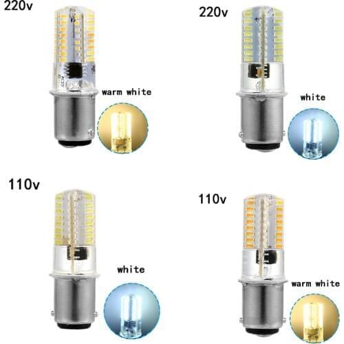 1Pc White/Warm White Energy Saving 110/120V BA15D LED Corn Bulbs 2.6W 3014 64SMD Light for Sewing Machine Long life Crystal Lamp