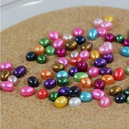 10pcs/lot 6-7m AAA Grade High quality MultiColor rice oval irregular Natural freshwater Pearl Loose Beads DIY for Jewelry LO003