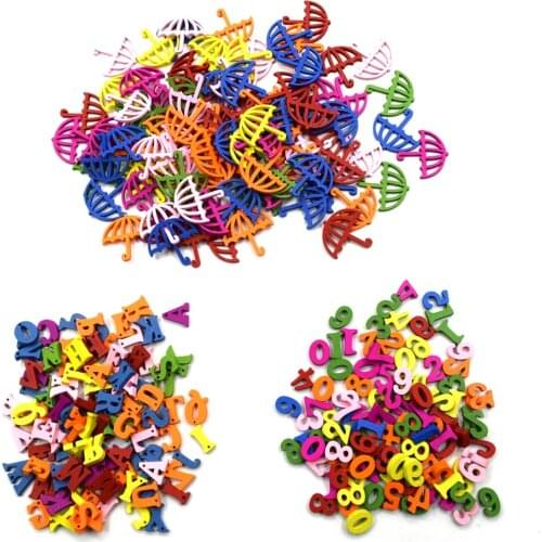 100pcs wholesale high-quality multicolor wood digital pendant die cutting Angle 017027009