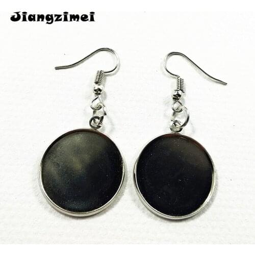 12pairs/lots Antique Silver cabochon 20mm Inner Size base connectors DIY Earrings making Wholesale