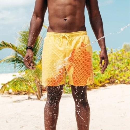 2021 Summer Discoloration Swimming Trunks Magical Change Color Beach Shorts Quick Dry Bathing Shorts Sport Beach Short Pants men