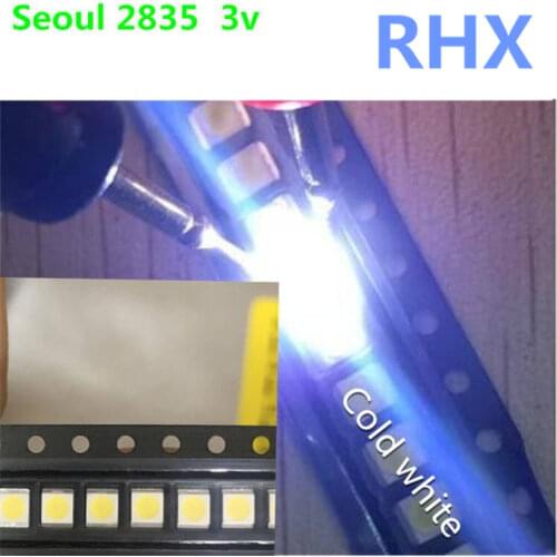 500piece/lot For SEOUL LED Backlight 1W 3V 3528 2835 131LM Cool white Maintenance TV use 100%new