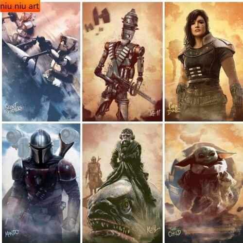 Diy Star Wars Full Diamond Embroidery Disney Movie Mandalorian Diamond Mosaic Diamond Painting Cross Stitch Kits Home Decor