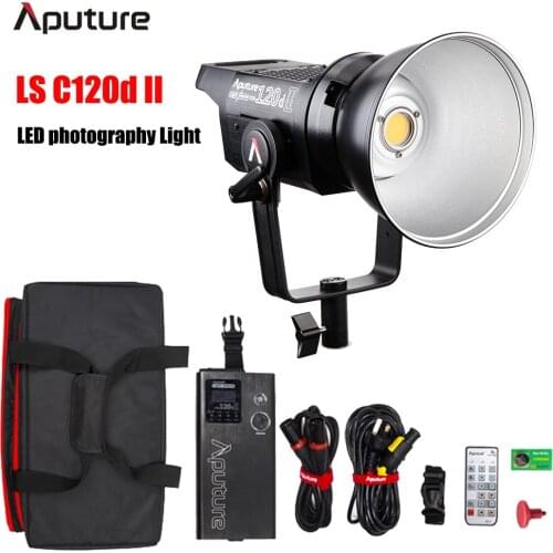 Aputure LS C120d 120D II Daylight 180W LED Continuous V-Mount Video Light Photograpy Lamp CRI96 TLCI97+ Dual Power Supply Remote