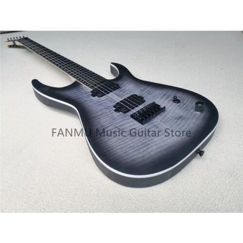 Free shipping 6 strings electric guitar,matte black ASH wood body,HH pickups,fixed bridge,white binding
