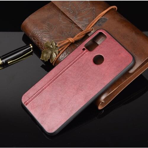 Honor Play 4T Case Huawei Honor4T Suture Calfskin Soft Edge PU Leather Hard Phone Back Cover For Huawei Honor Play 4T 4 T Case