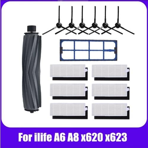 18pcs/lot robot vacuum cleaner accessories ilife A8 parts hepa filter Side Brush for ilife a8 robot vacuum cleaner parts