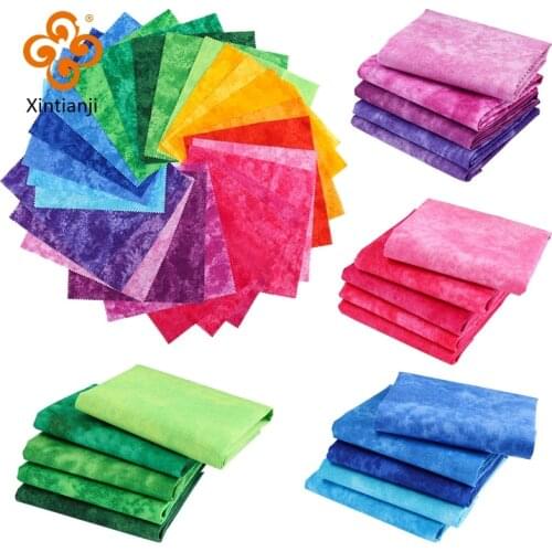 Tie-Dye Print Patchwork Cotton Fabric Children Rainbow Fabric Diy Cloth Handmade Accessories TJ1011