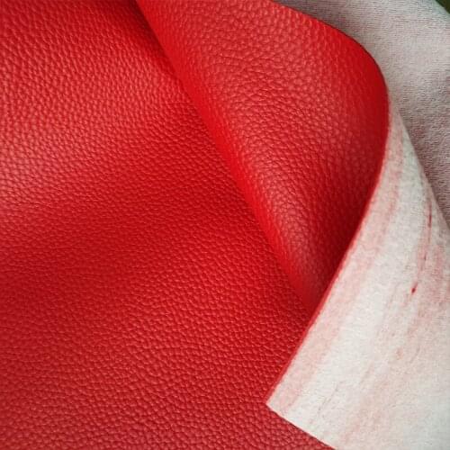 Good High Density PU Leather Red Small Leeche Pattern Faux Real Leather Fabric Sewing Sofa DIY Bag/Sofa Material