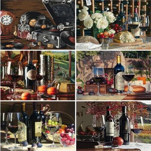 EverShine Full Drill Diamond Painting Food 5D Diamond Embroidery Glass Picture Mosaic Landscape Rhinestones Wall Art