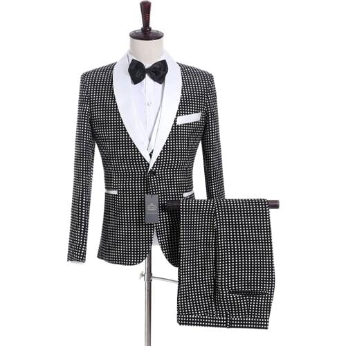 Handsome Groomsmen Wool blend Groom Tuxedos Mens Wedding Dress Man Jacket Blazer Prom Dinner (Jacket+Pants+Tie+Vest) A27