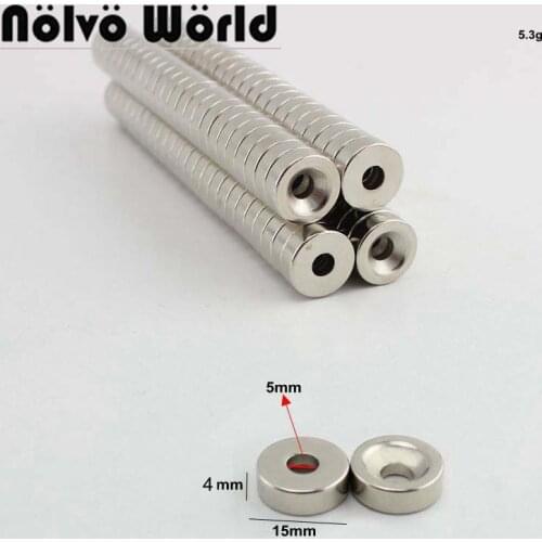 100pcs 15*4mm round powerful hidden neodymium magnetic rare earth strong invisible magnets button DIY bag accessories