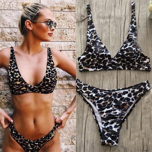 Swimsuit Brazilian Bikinis Sexy Leopard Swimwear Female High-Cut Women Summer Beachwear Swimsuit Brazilian thong bikini 2020 XL