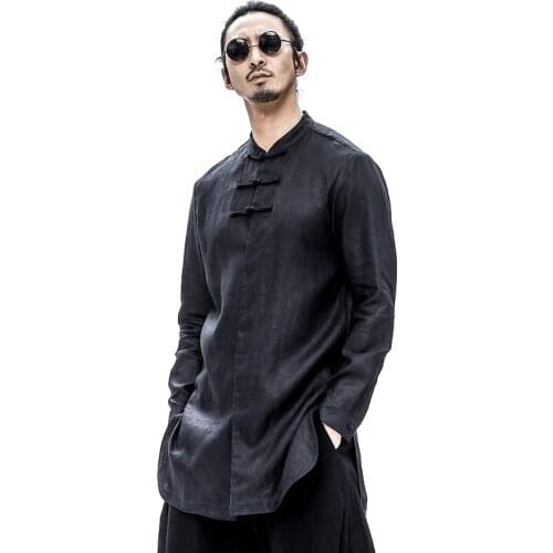 Mens cotton render unlined upper garment Chinese style costume Costume of mens Long sleeve blouse TA225