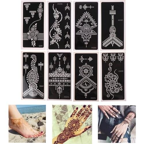 Fashion Henna Tattoo Stencil Temporary Hand Tattoos Indian Wedding Painting Kit Tools DIY Body Art Paint Sticker Template