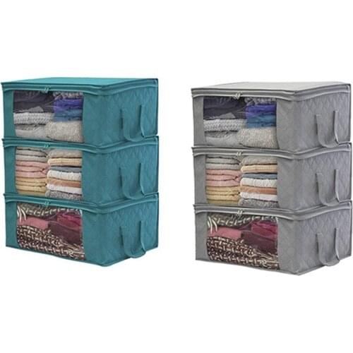 Non-woven Folding Dustproof Storage Box, Comforter Storage Bag, Home Convenient Carrying Storage Box