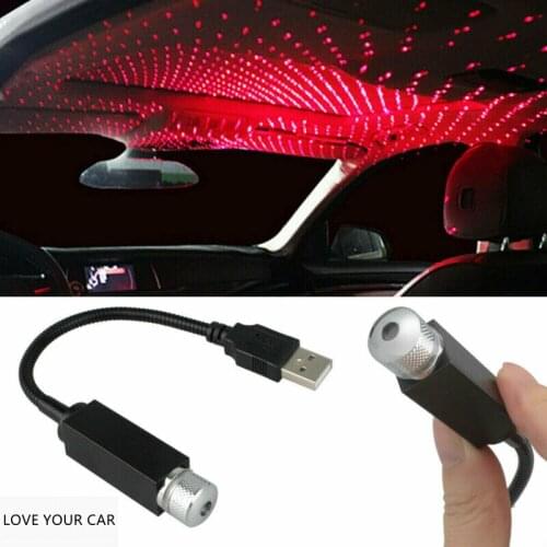 Car Atmosphere Light USB Starry Sky Lamp Decoration Star Ceiling Projection Lamp Laser USB Roof Interior Car Ambient Light