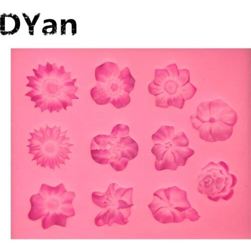 New 11 Flower Silicone Fondant Mold Chocolate Mold DIY Cake Baking Decoration Mold A1594