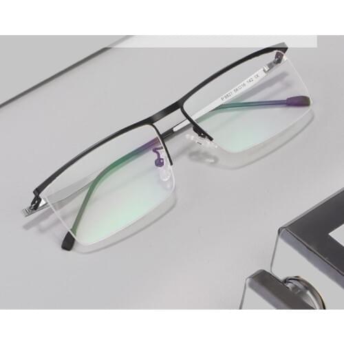 YIMARUILI Business Half-Frame Glasses Mens Ultralight Fashion Myopia Glasses Frame Optical Prescription Glasses P8827