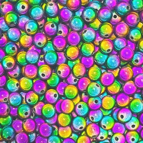 Wholesale 3D Illusion Miracle Beads 8 mm Round Double-Color Acrylic Beads For Jewelry Bracelet Necklace Making