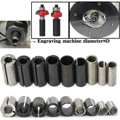 1pcs High Precision Engraving Bit Router Adapter Chuck Collet Shank CNC Router Tool Adapters Holder 8-6.35/ 8-6/ 12.7-8/6