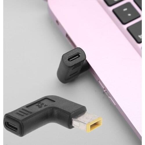 Type-C Female to Square DC Male PD Power Charger Connector Cable Adapter Converter for Le-novo Thinkpad Notebooks
