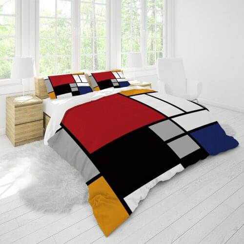 Duvet Cover Sets Home Bedding Comforter Twin Full Size Geometry Colorful Children Students Designer Custom Funky Cheap Fashion