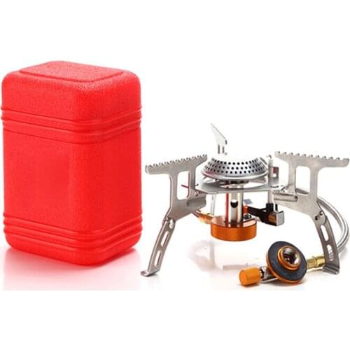 Camping Stove with Storage Case 3500W Ultralight Portable Wood Stove Gas Burner Backpacking Hiking Outdoor Camping Equipment
