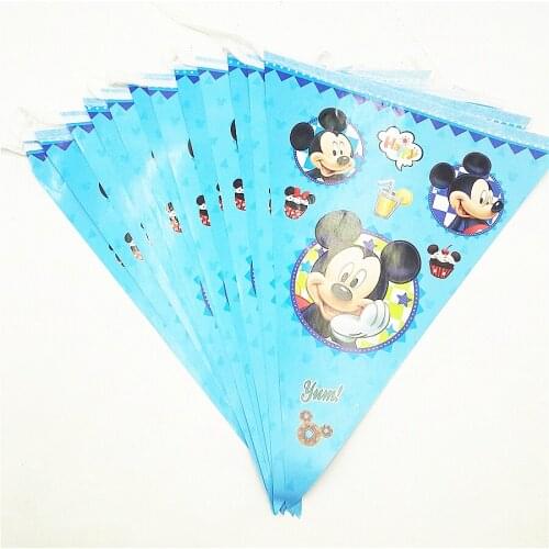 Mickey mouse party supplies banner flag cartoon theme for kids happy birthday mickey party decoration baby shower theme set