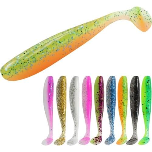 5pcs/lot 60mm 1.8g Easy Shiner Wobblers Fishing Lures Silicone Bait Soft Lures Drive Shad Double Colors Soft Artificial Bait