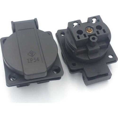 Schuko CEE7 Waterproof IP54 Industrial AC Electrical Power Female Socket,Rewireable Outlet Socket Extension Cord Connector