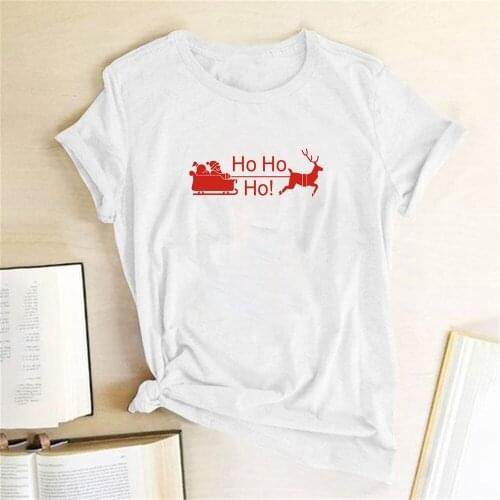 Christmas T Shirt Christmas Gift To Girls Women Funny Santa Claws Ho Ho Ho Printed Short Sleeve Crewneck T Shirt Tees
