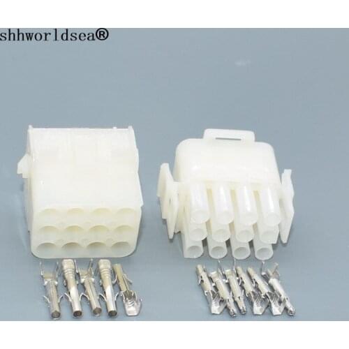 Shhworldsea 12 Pin 2.1mm car Female Male Electrical Wiring Harness Connector Plug For Auto Motorcycle 1-480708-0 350735-1