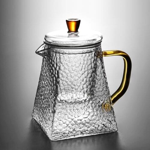Hammer pattern glass teapot high temperature household tea maker electric ceramic stove tea steaming tea filter flower teapot
