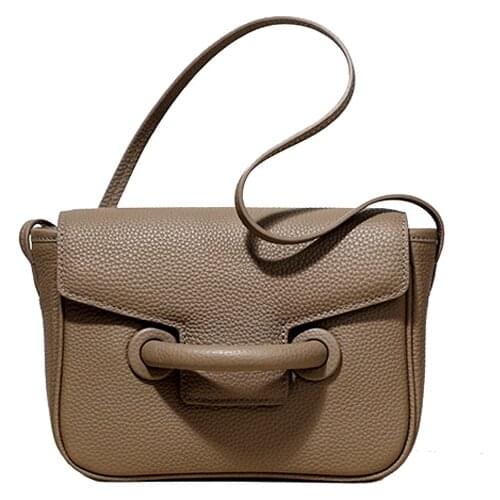 Genuine leather crossbody bags Grained cow leather trapeze bags real leather shoulder bags cow leather flat bags