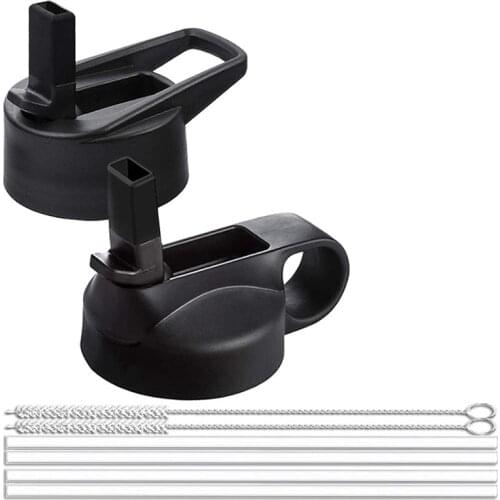 Top!-Wide Mouth Straw Lids for Hydroflask,Water Bottles Lid 12-64Oz, Includes 2 Leakproof Lids,4 Straws,2 Straw Brushes