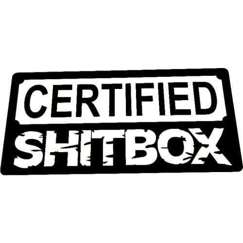 Hot Interesting Certified Shitbox Car Sticker Motorcycle Decals Vinyl PVC 18cm*9cm Motorcycle Bumper KK