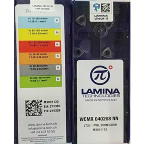 WCMX030204NN-LT30 100% original Lamina Carbide insert Processing: stainless steel, alloy steel. Etc