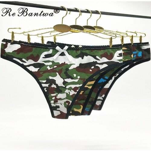 Female Sexy g strings Camouflage sexy Thongs Ladies' Cotton G-String Underpants Tangas underwear Female T Back pants Panties