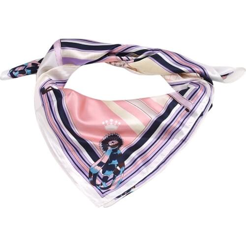 Women Scarf Silk Satin Shawl Foulard Square Head Scarves Wraps For Ladies Luxury Brand Horse Carriage Print Hijab