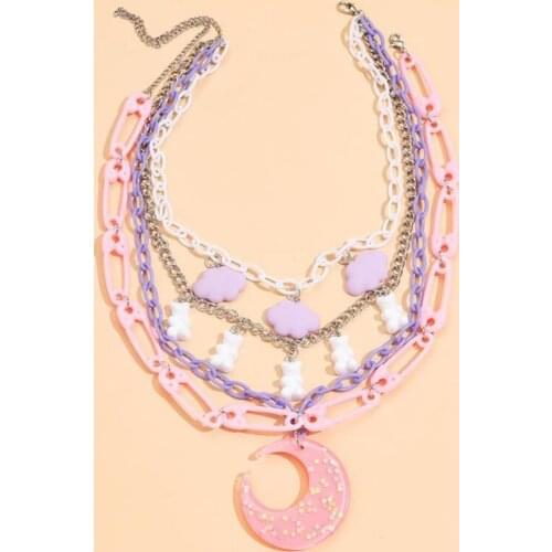 Pins Vintage Layers Gothic Bears Necklaces for Women Necklace for Women Jewelry Choker Friends Womens Neck Chain Pendant Kpop