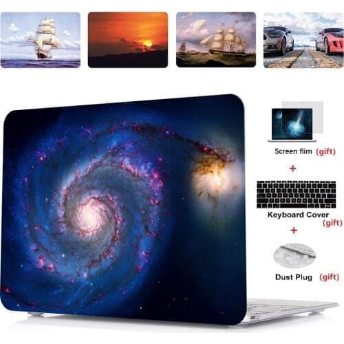 Printing Laptop Hard Case Shell+Keyboard Cover+Screen Film+Dust Plug For Apple Macbook Air Pro Retina Touch Bar 11 12 13 15 inch
