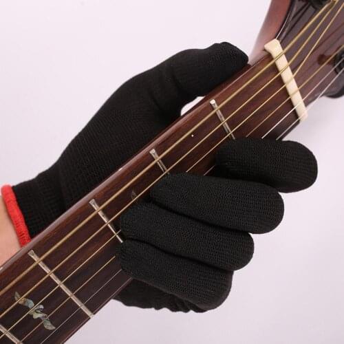 1Pc Guitar Bass Practice Beginner Full Finger Hand Protection Glove nylon wear-resistant non-slip instrument Guitar Gloves