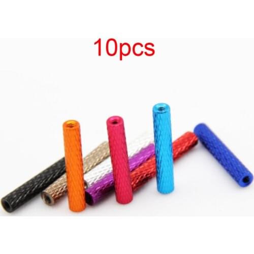 10PCS M2*15/16/20/22/23/25/27/30mm Aluminum Standoff Spacer Knurled Round Column Pillar Stud Fastener for RC FPV Multicopter