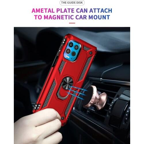 10pcs/lot Car Ring Bracket Armor Phone Case For Moto G60 G40 Fusion Plus G50 G100 Edge S G30 G20 G10 One 5G Ace E7 Power Stylus