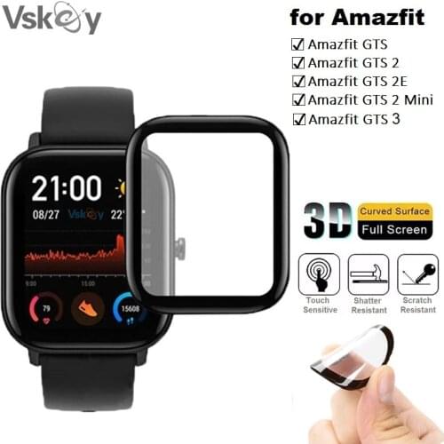 100PCS 3D Curved Soft Fibre Screen Protector for Amazfit GTS 2 Pro GTS2 mini Full Coverage Protective Film (No Tempered Glass)