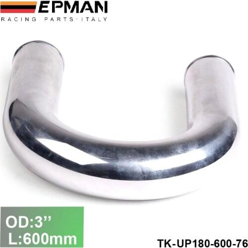 2pcs/unit OD:76mm 3" L:600 mm 180 Degree Aluminium Turbo Intercooler Pipe Tube piping For VW GOLF GTI MK3 MK7 EP-UP180-600-76