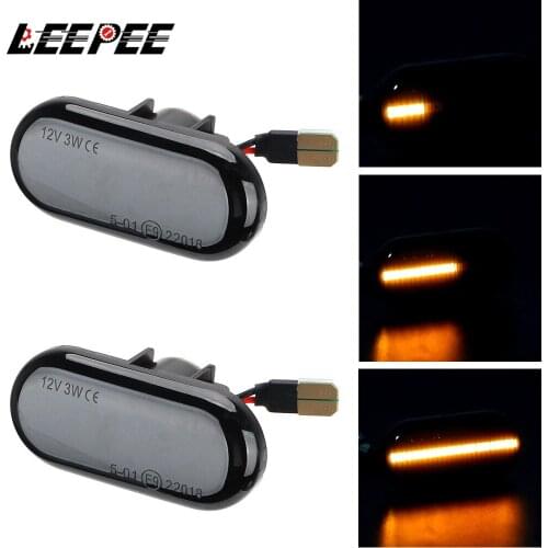 2PCS LED Car Dynamic Side Marker Blinker Turn Signal Light For Renault Megane 1 Clio1 2 Dacia Duster Dokker Smart Fortwo 453